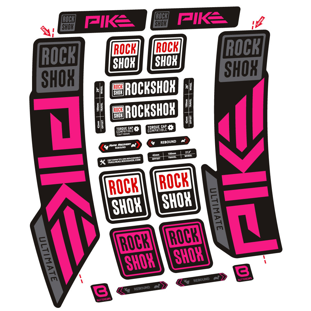 Aufkleber Rock Shox Pike Ultimate, Gabel 29, Fahrradaufkleber Vinyl
