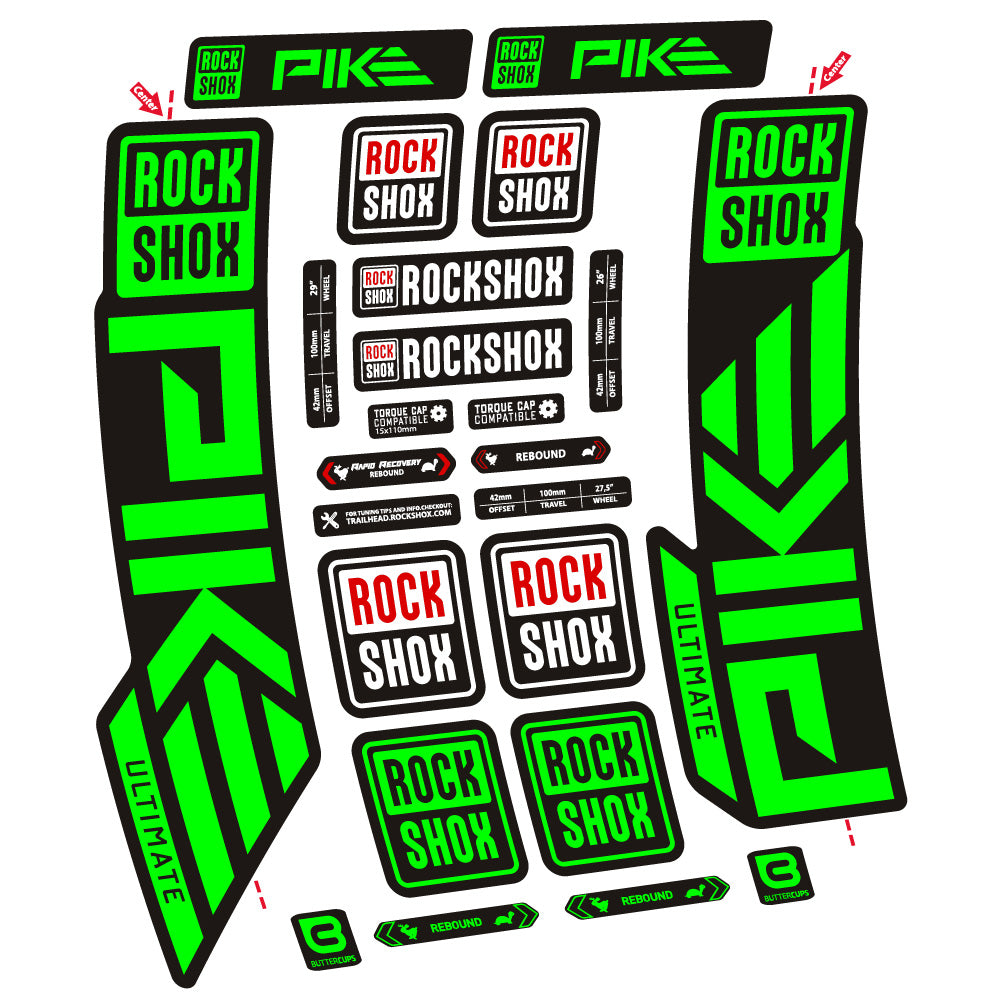 Aufkleber Rock Shox Pike Ultimate, Gabel 29, Fahrradaufkleber Vinyl