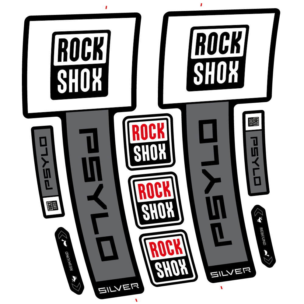 Decal RockShox Psylo Silver 2025, Fork 29, bike sticker vinyl