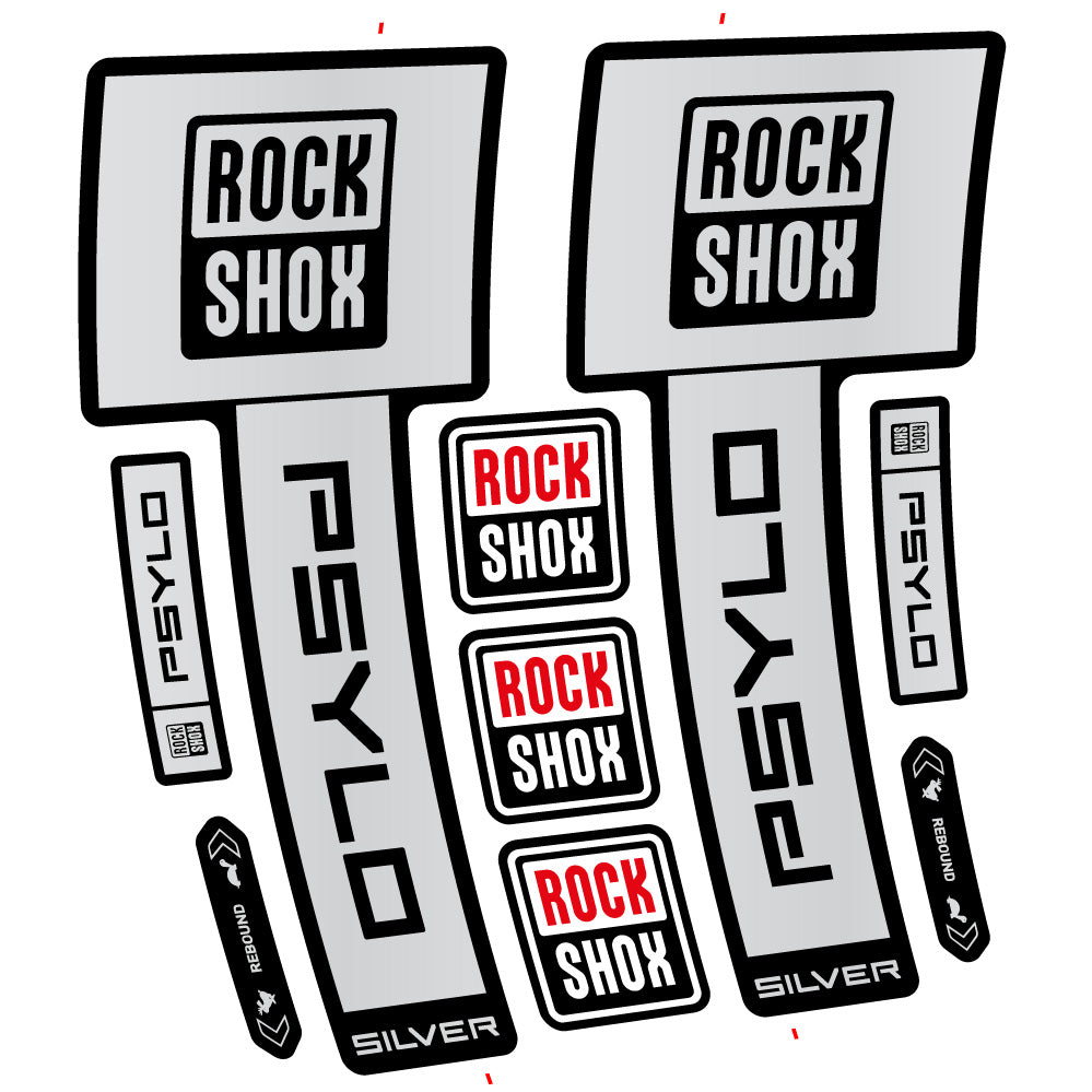 Decal RockShox Psylo Silver 2025, Fork 29, bike sticker vinyl
