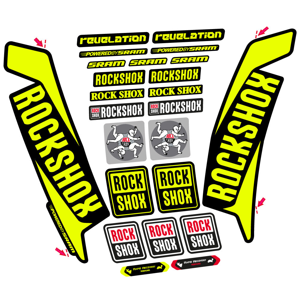 Decal Rock Shox Revelation 2016, Fork 29, bike sticker vinyl