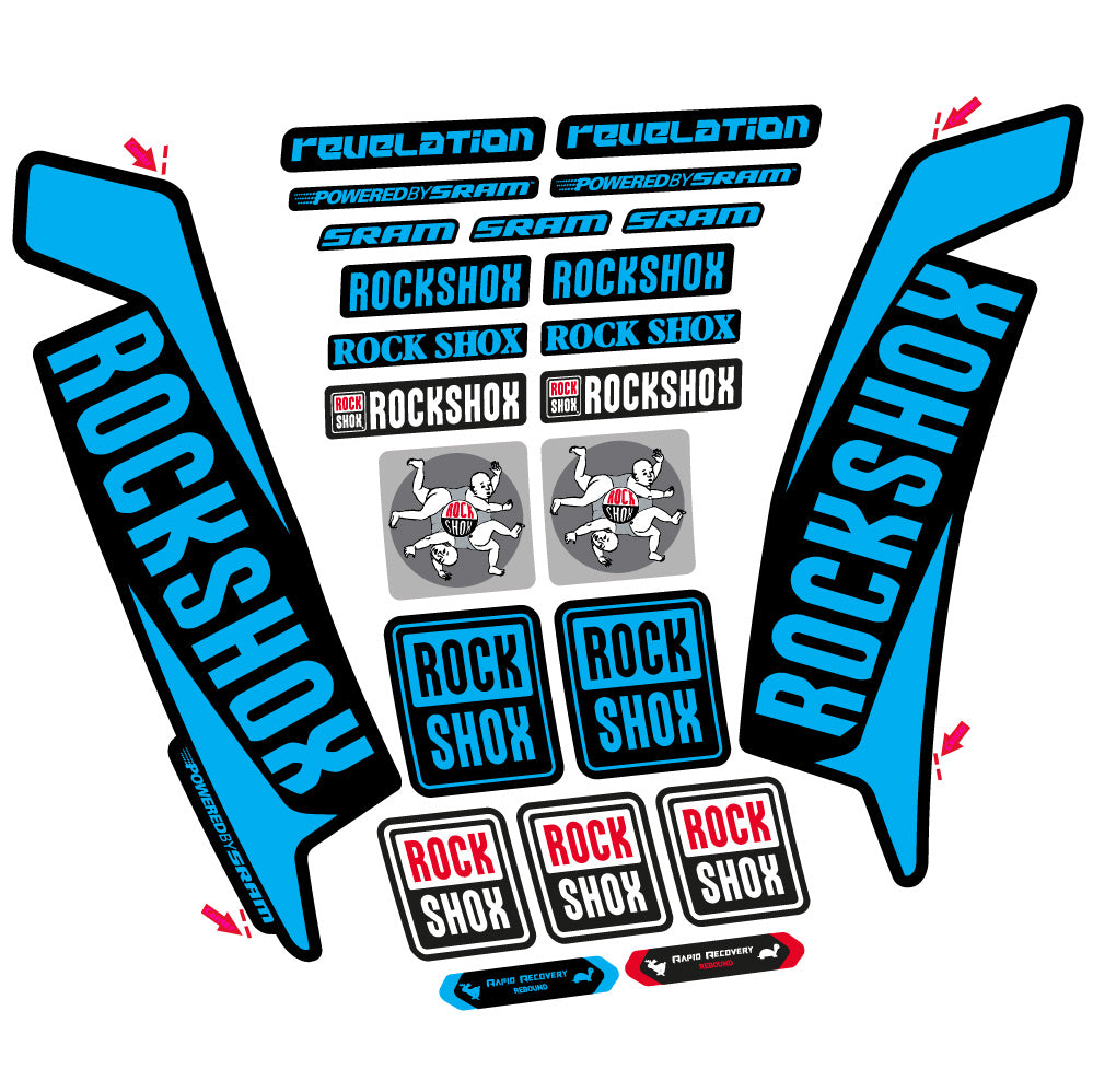 Decal Rock Shox Revelation 2016, Fork 29, bike sticker vinyl