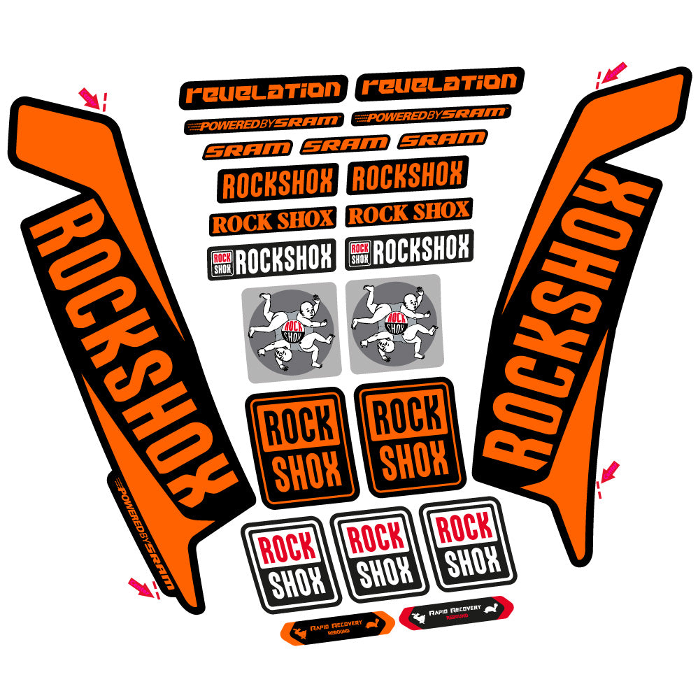 Decal Rock Shox Revelation 2016, Fork 29, bike sticker vinyl