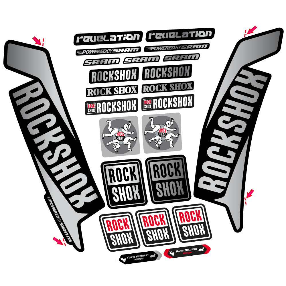 Decal Rock Shox Revelation 2016, Fork 29, bike sticker vinyl