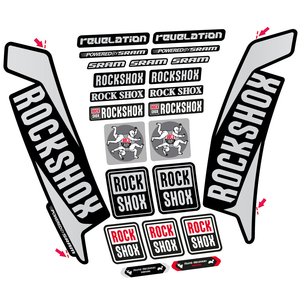Decal Rock Shox Revelation 2016, Fork 29, bike sticker vinyl