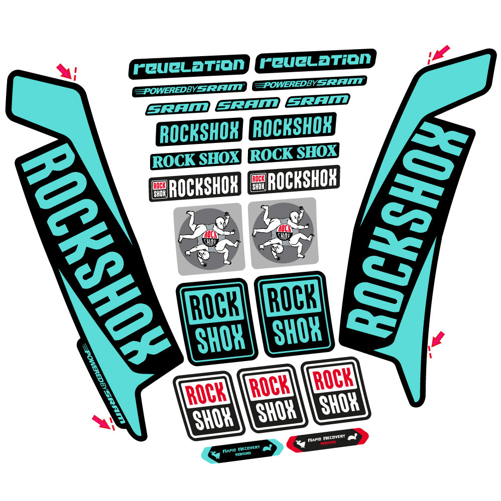 Decal Rock Shox Revelation 2016, Fork 29, bike sticker vinyl