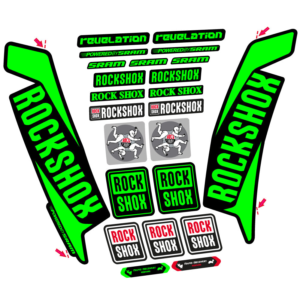 Decal Rock Shox Revelation 2016, Fork 29, bike sticker vinyl