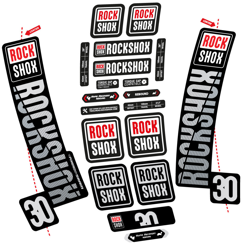Decal Rock Shox TK30 2018, Fork 29, bike sticker vinyl