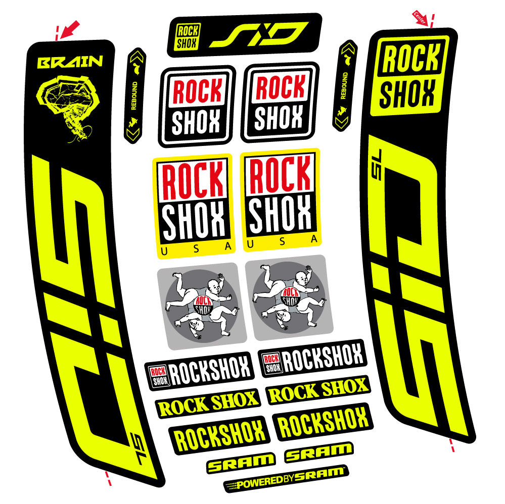Aufkleber Rock Shox Sid Brain SL 2021-2024, Gabel 29, Fahrradaufkleber Vinyl