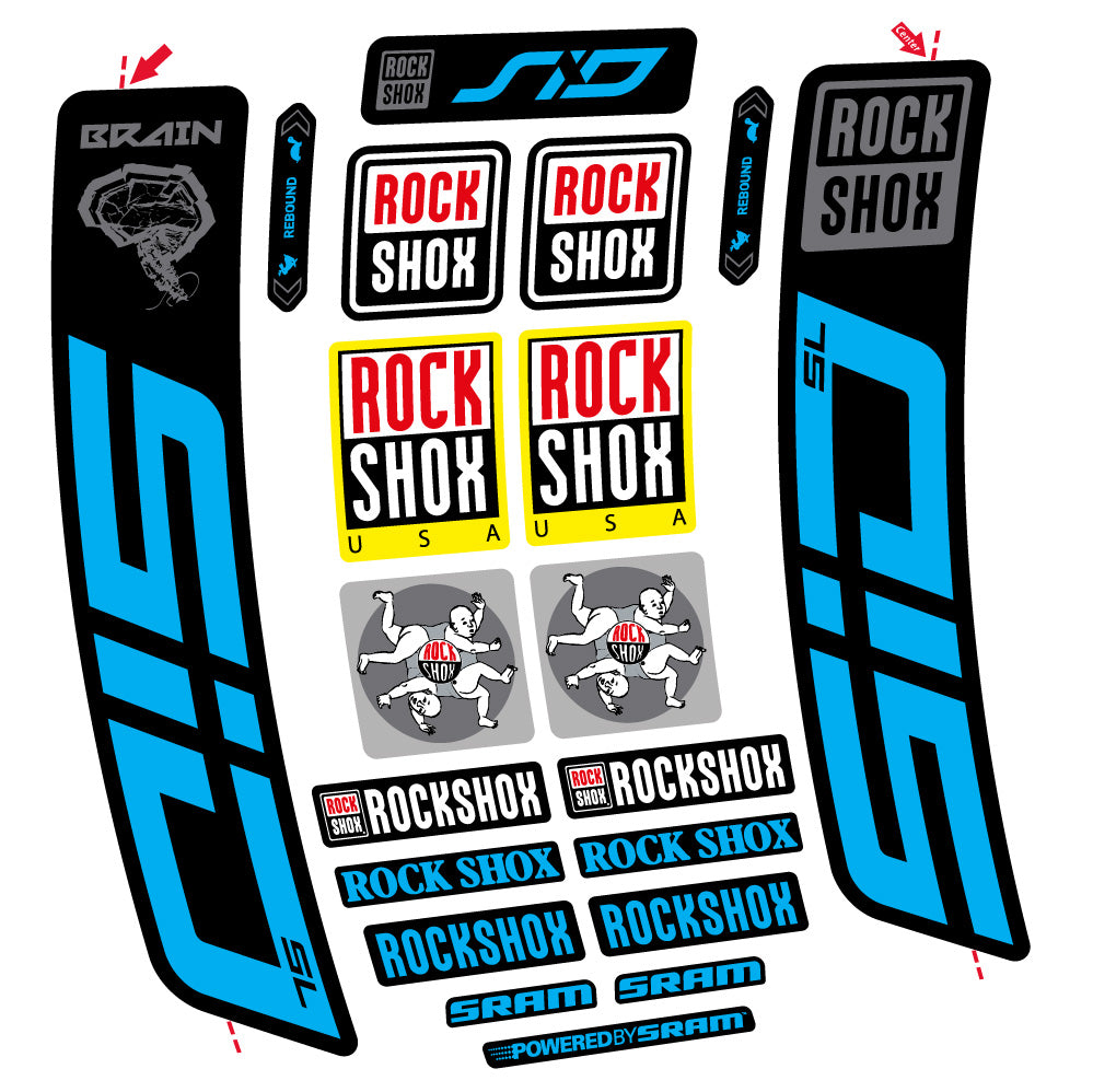Aufkleber Rock Shox Sid Brain SL 2021-2024, Gabel 29, Fahrradaufkleber Vinyl