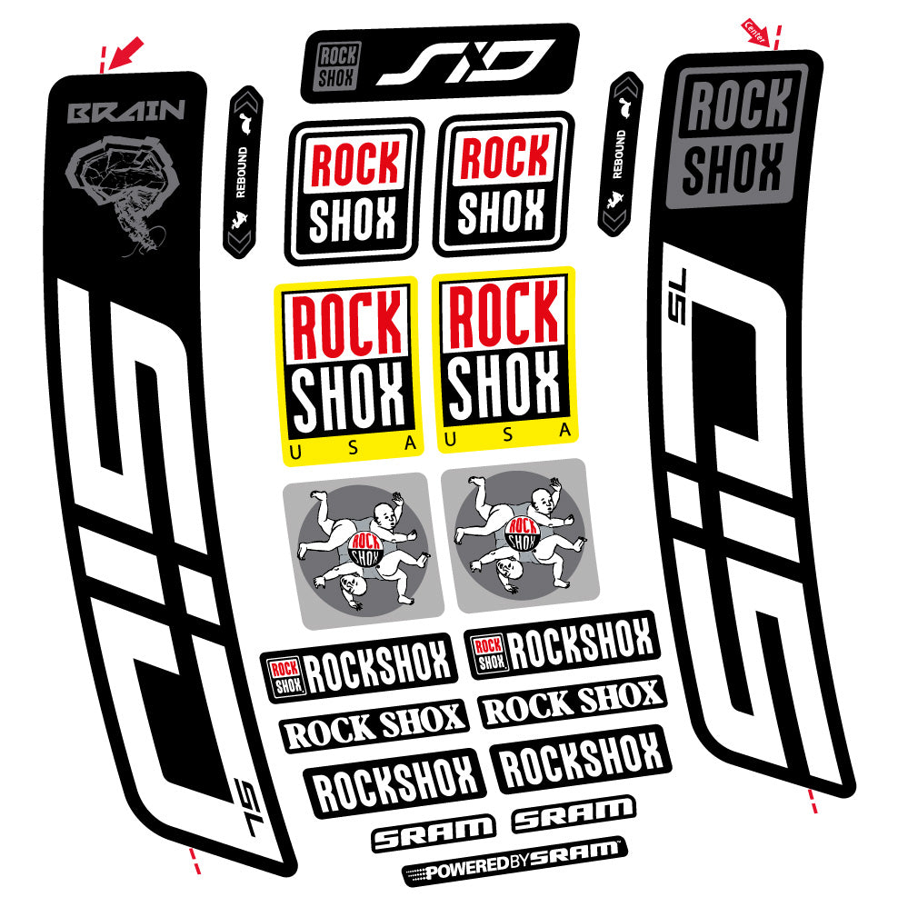 Aufkleber Rock Shox Sid Brain SL 2021-2024, Gabel 29, Fahrradaufkleber Vinyl