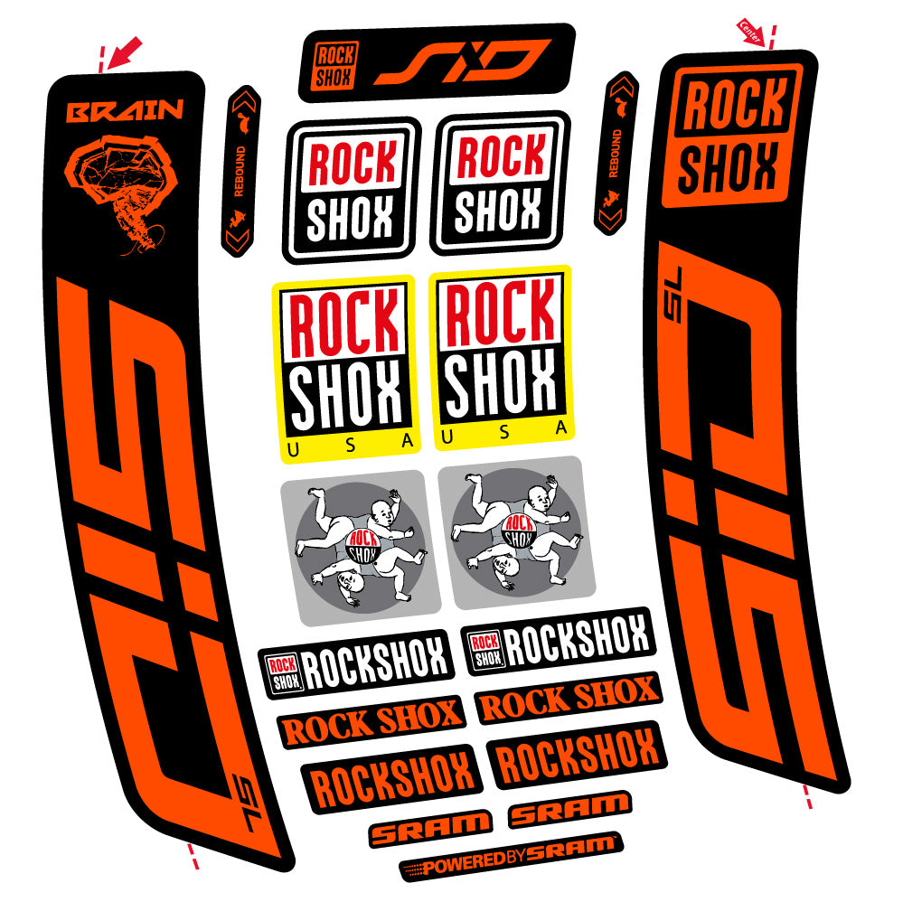 Aufkleber Rock Shox Sid Brain SL 2021-2024, Gabel 29, Fahrradaufkleber Vinyl