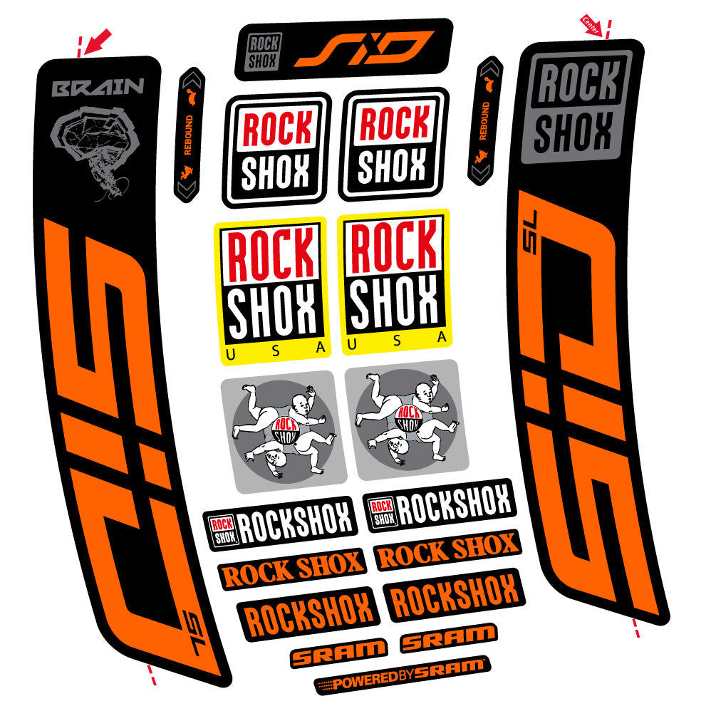 Aufkleber Rock Shox Sid Brain SL 2021-2024, Gabel 29, Fahrradaufkleber Vinyl