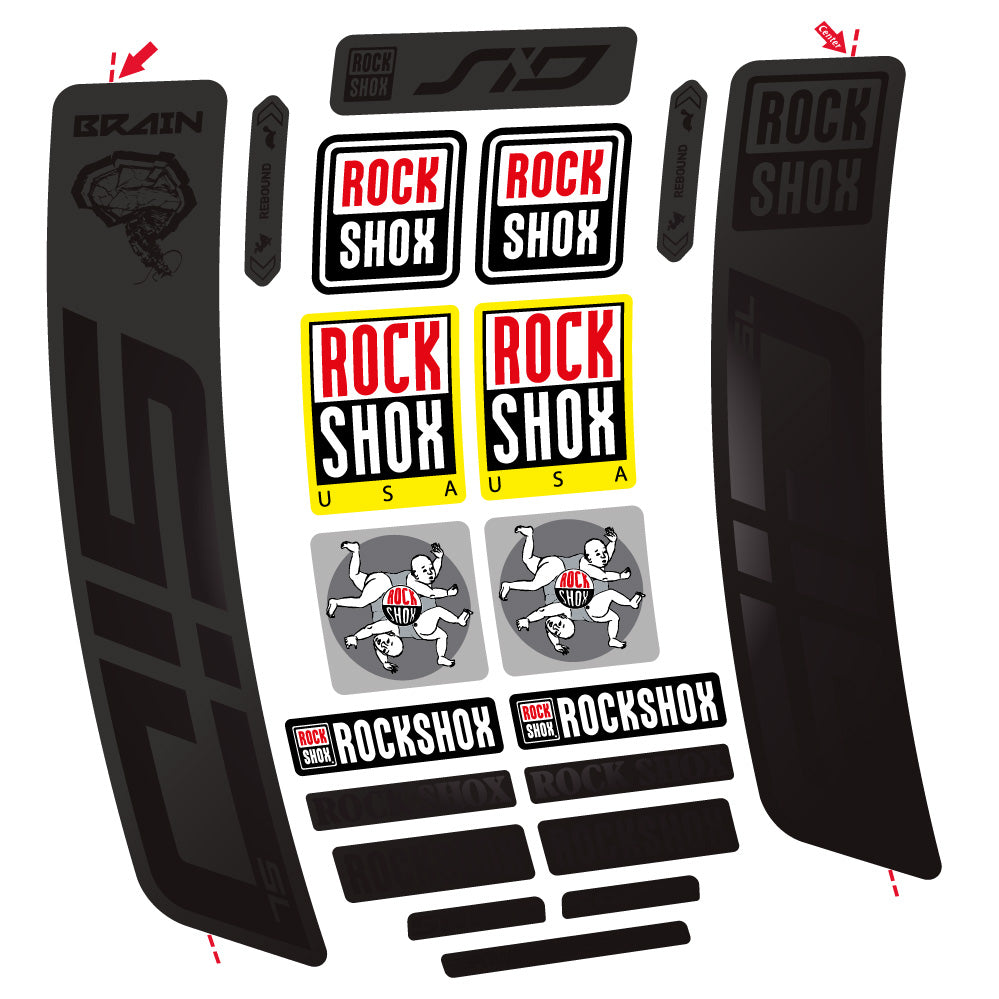 Aufkleber Rock Shox Sid Brain SL 2021-2024, Gabel 29, Fahrradaufkleber Vinyl