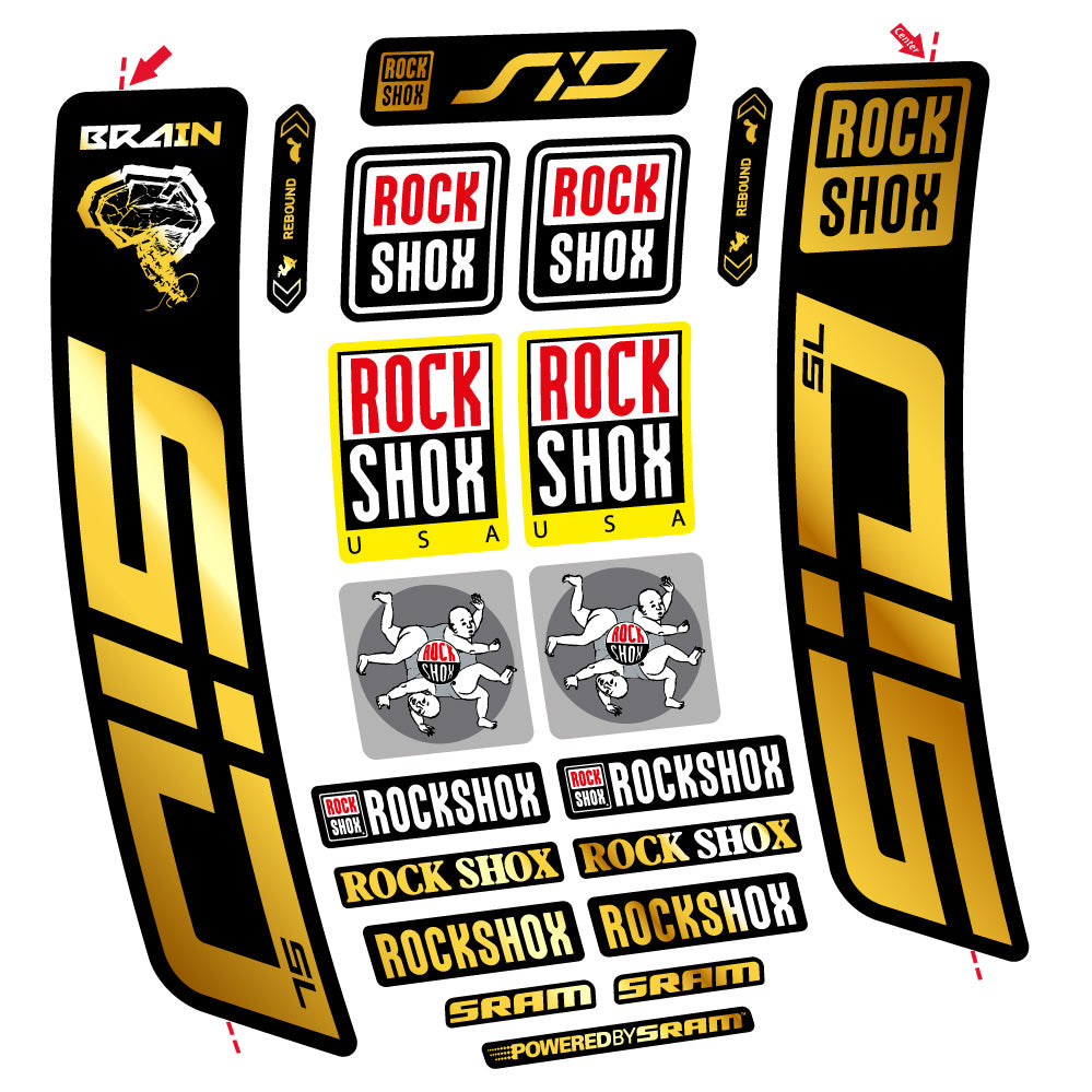 Aufkleber Rock Shox Sid Brain SL 2021-2024, Gabel 29, Fahrradaufkleber Vinyl