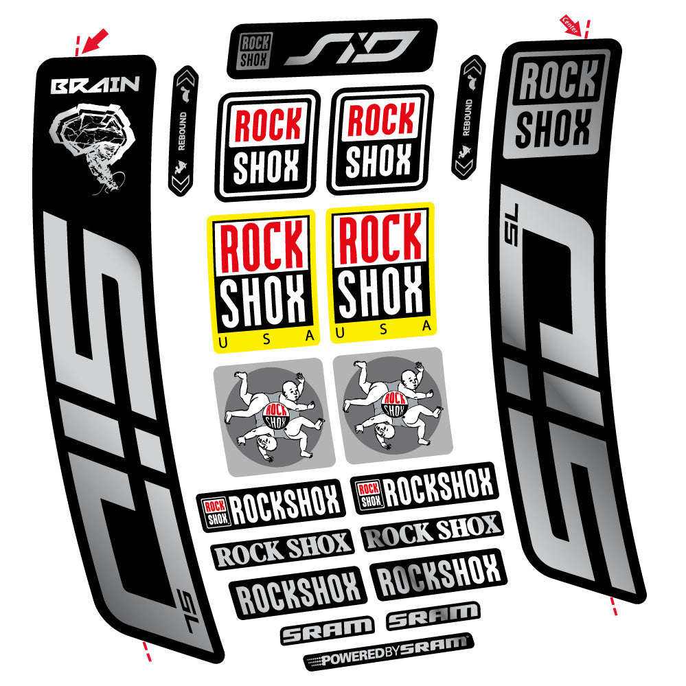Aufkleber Rock Shox Sid Brain SL 2021-2024, Gabel 29, Fahrradaufkleber Vinyl