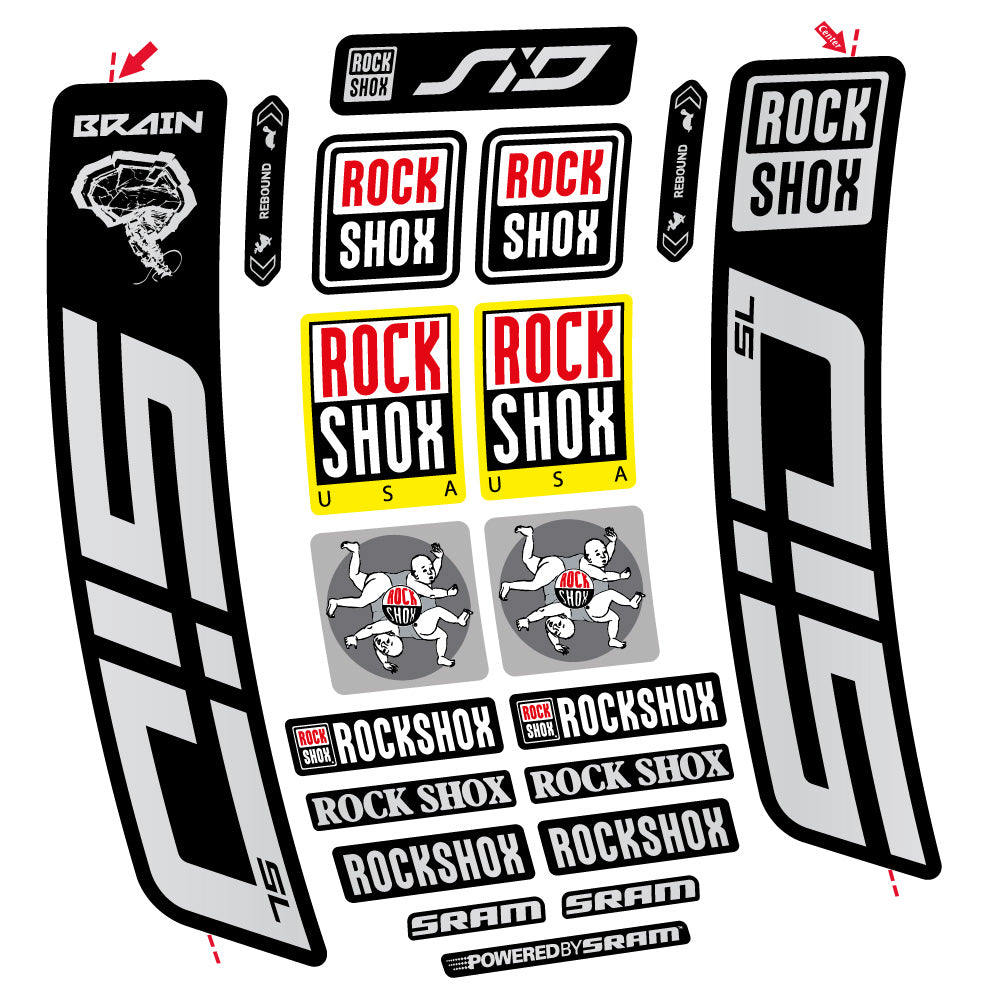 Aufkleber Rock Shox Sid Brain SL 2021-2024, Gabel 29, Fahrradaufkleber Vinyl