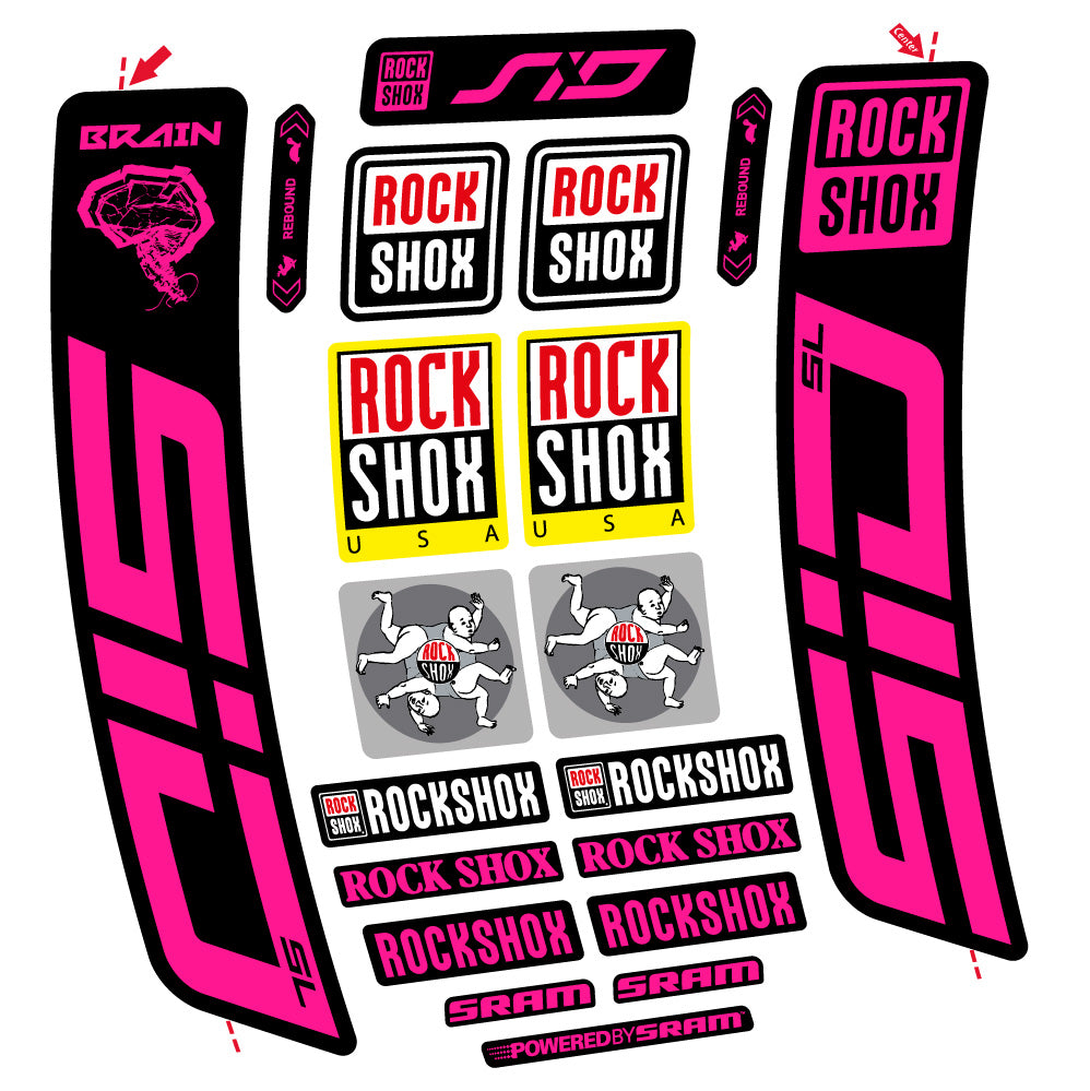 Aufkleber Rock Shox Sid Brain SL 2021-2024, Gabel 29, Fahrradaufkleber Vinyl