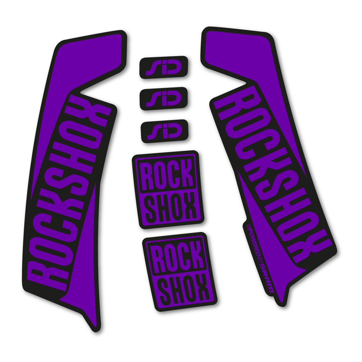 Compatible Stickers for RockShox Sid 2016-2017, Fork vinyl decals - Violet