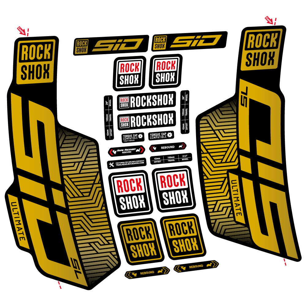 Aufkleber Rock Shox Sid SL Ultimate Flight Attendant, Gabel 29, Fahrradaufkleber Vinyl