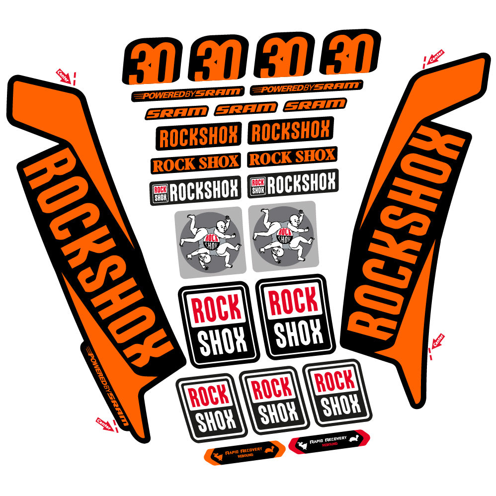 Decal Rock Shox TK30 2016, Fork 29, bike sticker vinyl