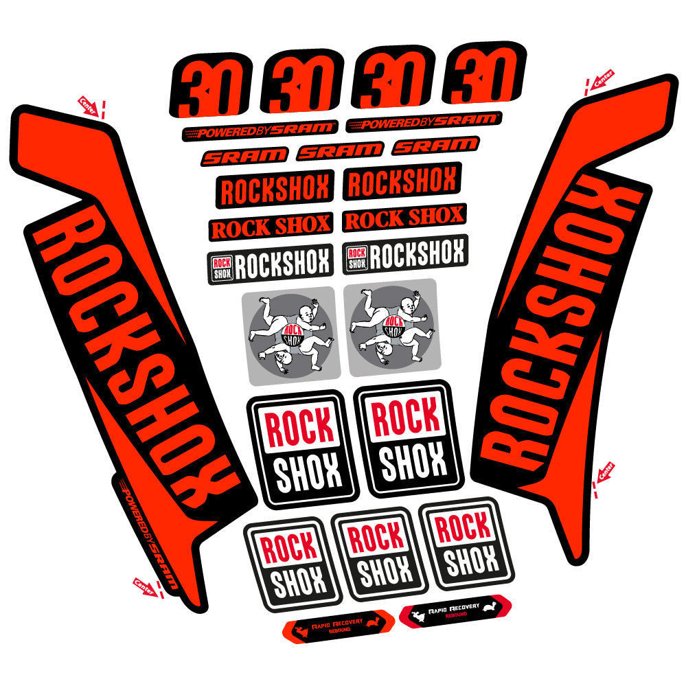 Decal Rock Shox TK30 2016, Fork 29, bike sticker vinyl