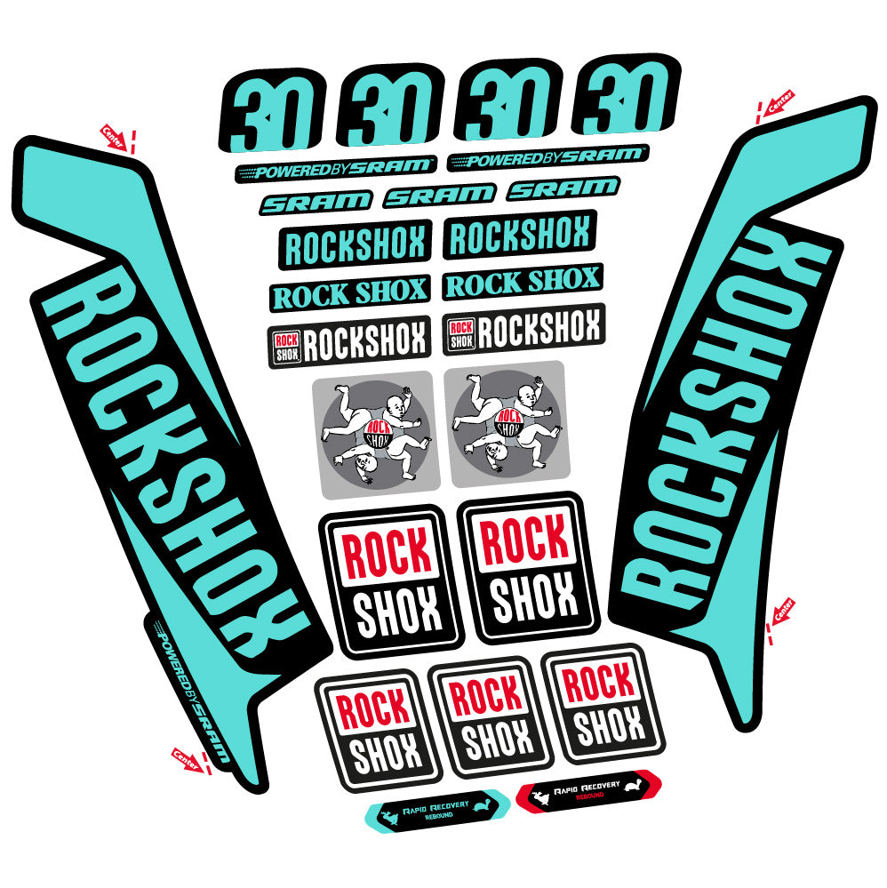 Decal Rock Shox TK30 2016, Fork 29, bike sticker vinyl