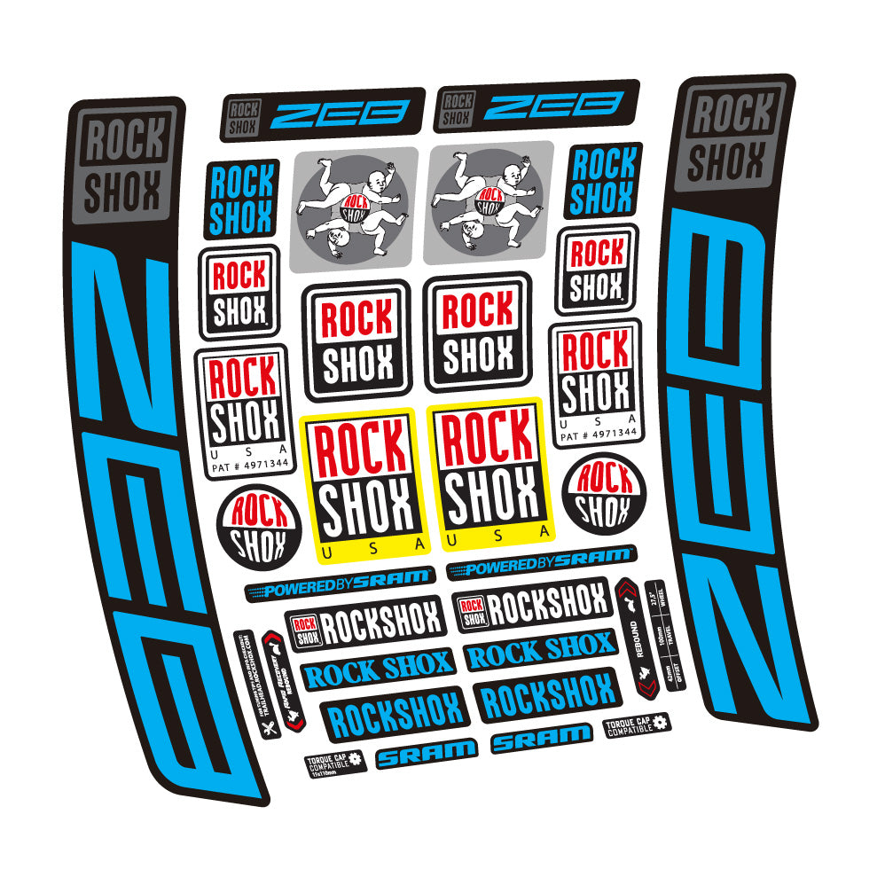 Decal Rock Shox ZEB R 2020-2024, Fork 29, bike sticker vinyl