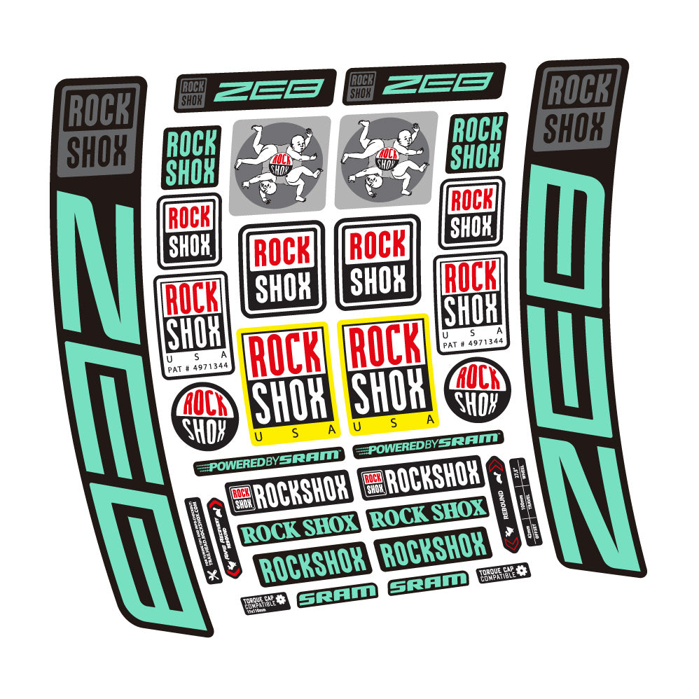 Decal Rock Shox ZEB R 2020-2024, Fork 29, bike sticker vinyl