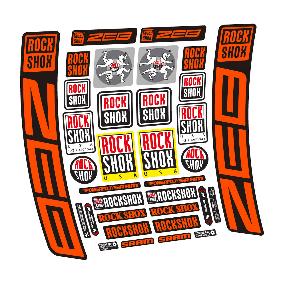 Decal Rock Shox ZEB R 2020-2024, Fork 29, bike sticker vinyl