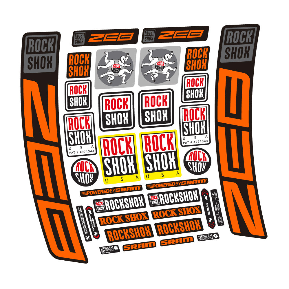 Decal Rock Shox ZEB R 2020-2024, Fork 29, bike sticker vinyl