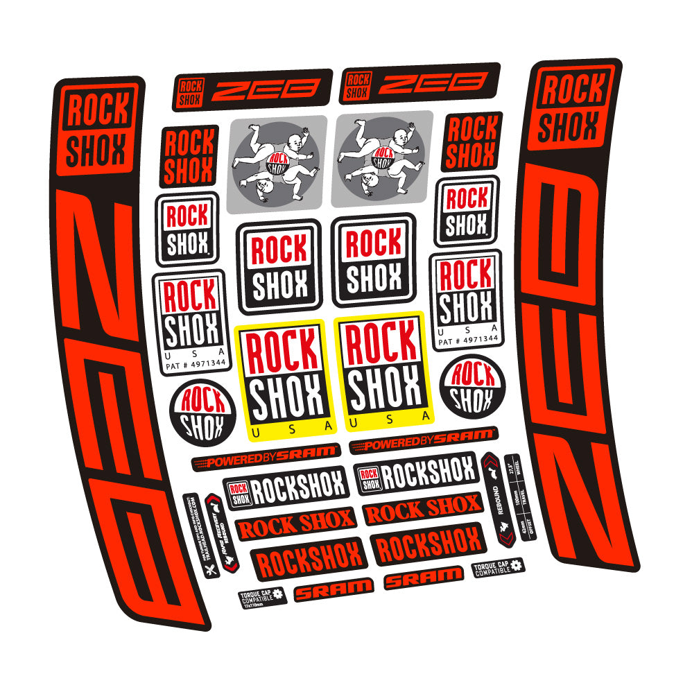 Decal Rock Shox ZEB R 2020-2024, Fork 29, bike sticker vinyl