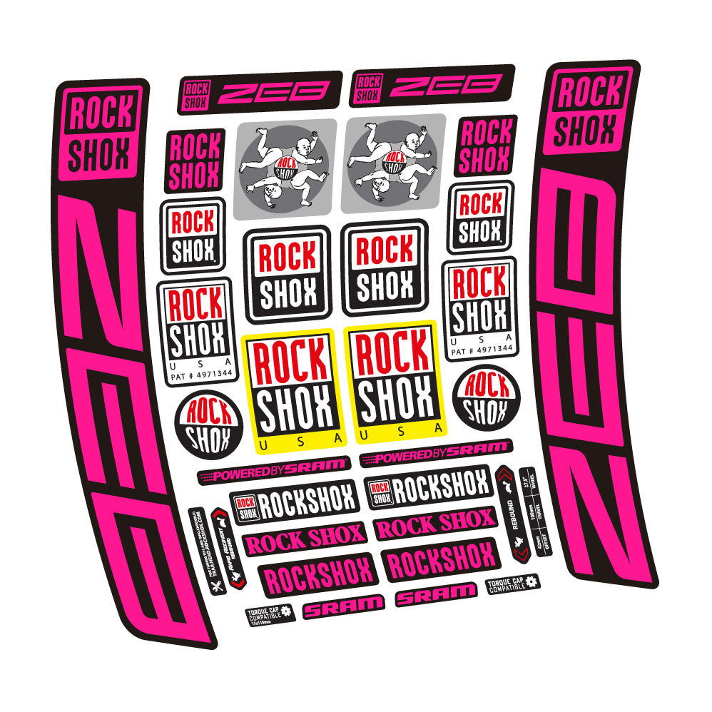 Decal Rock Shox ZEB R 2020-2024, Fork 29, bike sticker vinyl