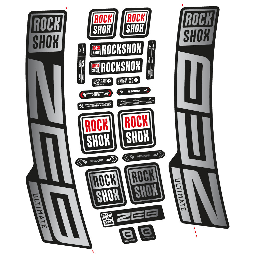 Decal RockShox ZEB Ultimate 2020-2024, Fork 29, bike sticker vinyl