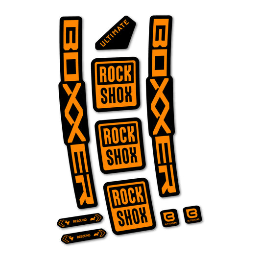 Stickers for RockShox Boxxer Ultimate 2027, Fork vinyl decals - Saffron Yellow