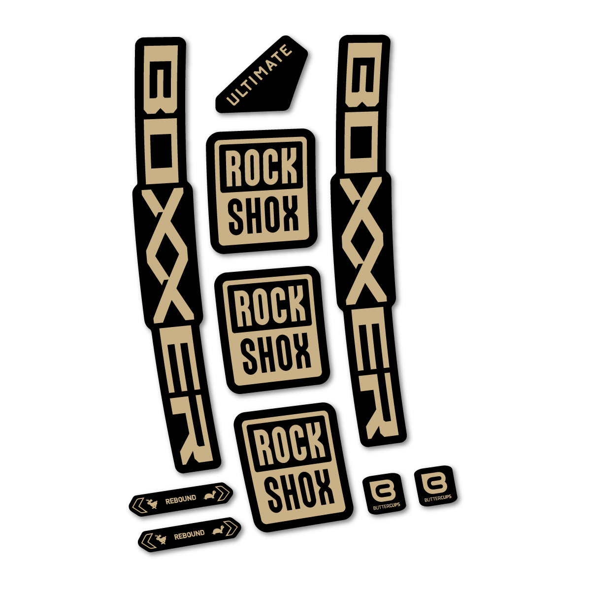 Stickers for RockShox Boxxer Ultimate 2027, Fork vinyl decals - Sand