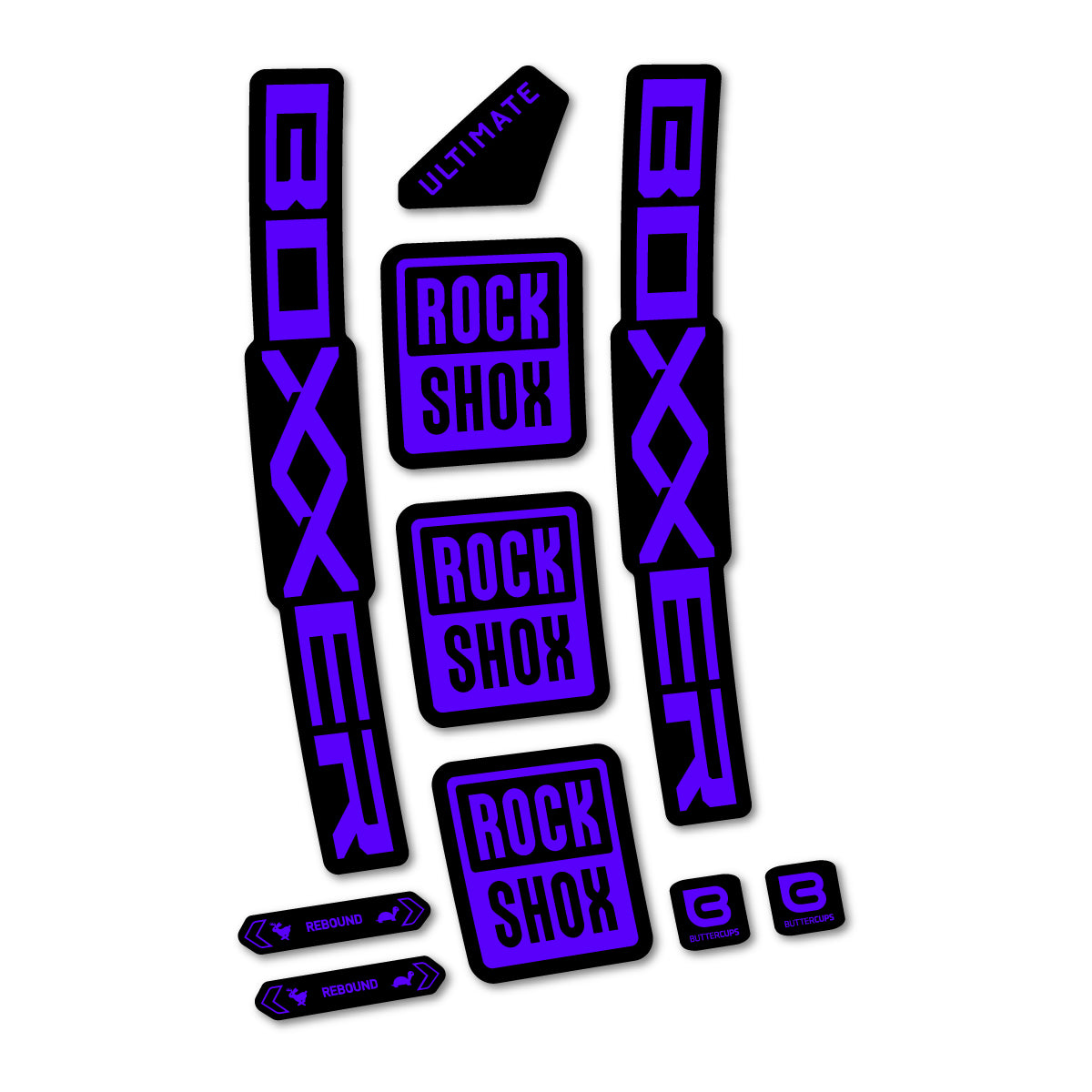 Stickers for RockShox Boxxer Ultimate 2027, Fork vinyl decals - Reflex Blue