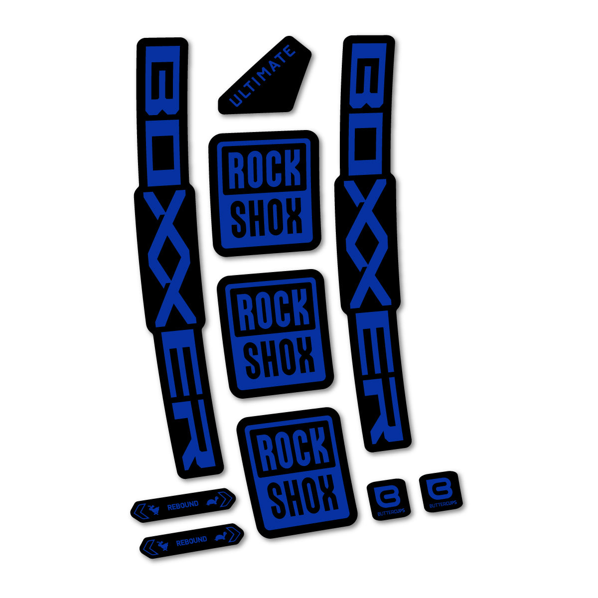 Stickers for RockShox Boxxer Ultimate 2027, Fork vinyl decals - Ultramarine Blue