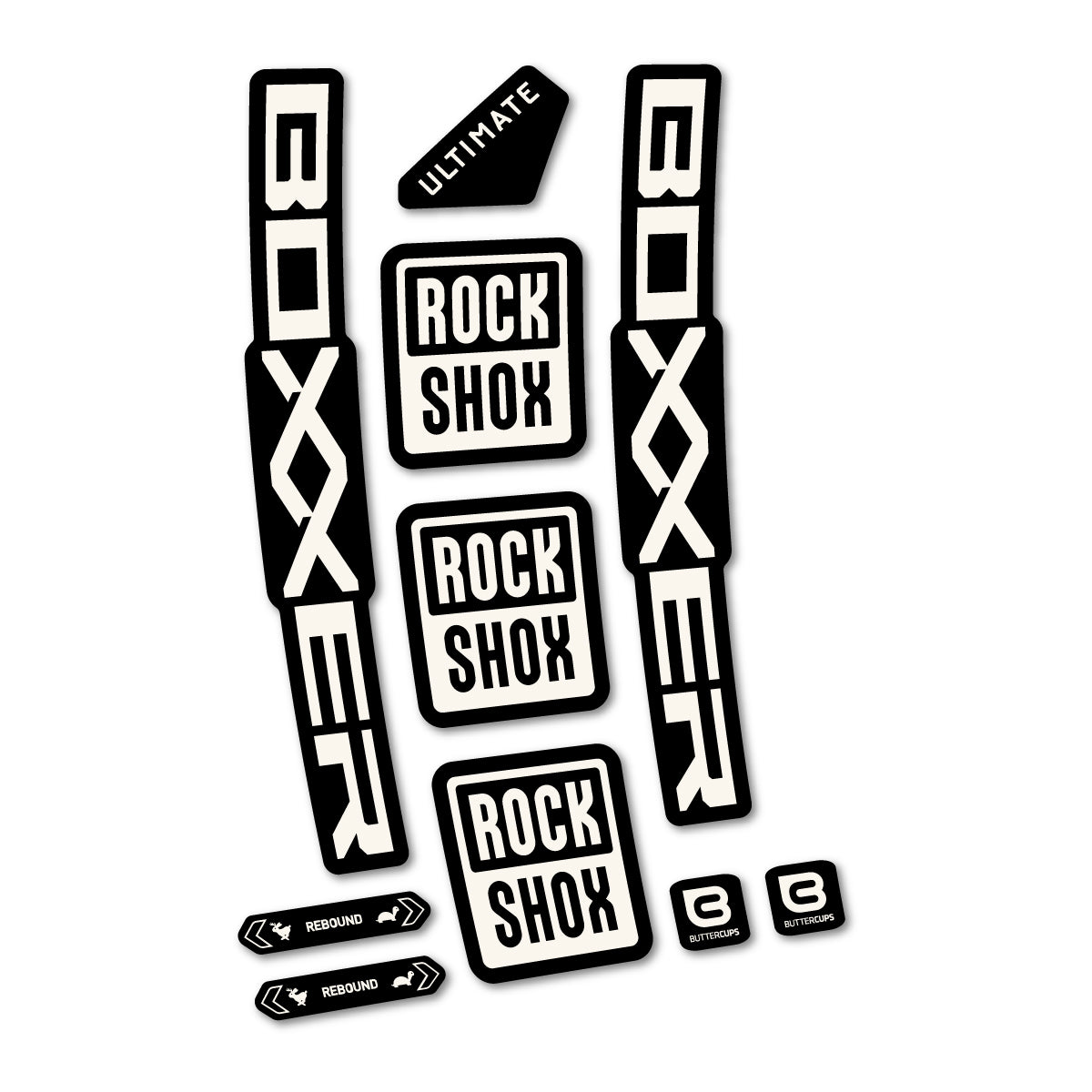 Stickers for RockShox Boxxer Ultimate 2027, Fork vinyl decals - Bone White