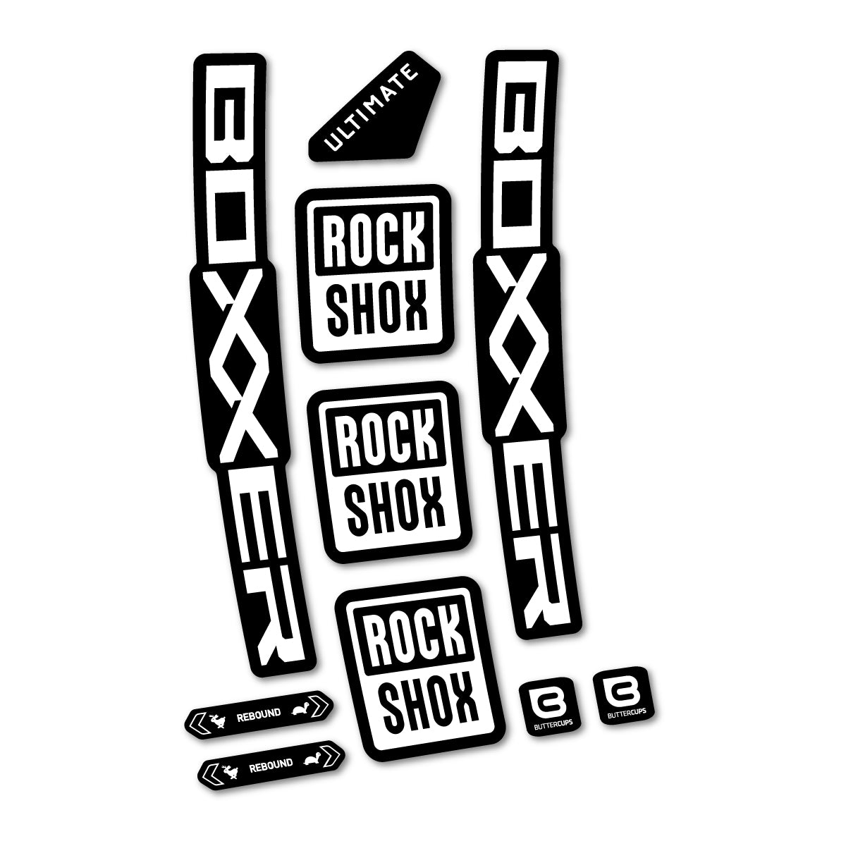 Stickers for RockShox Boxxer Ultimate 2027, Fork vinyl decals - White
