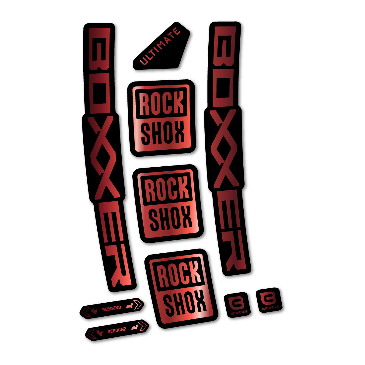 Stickers for RockShox Boxxer Ultimate 2027, Fork vinyl decals - Copper