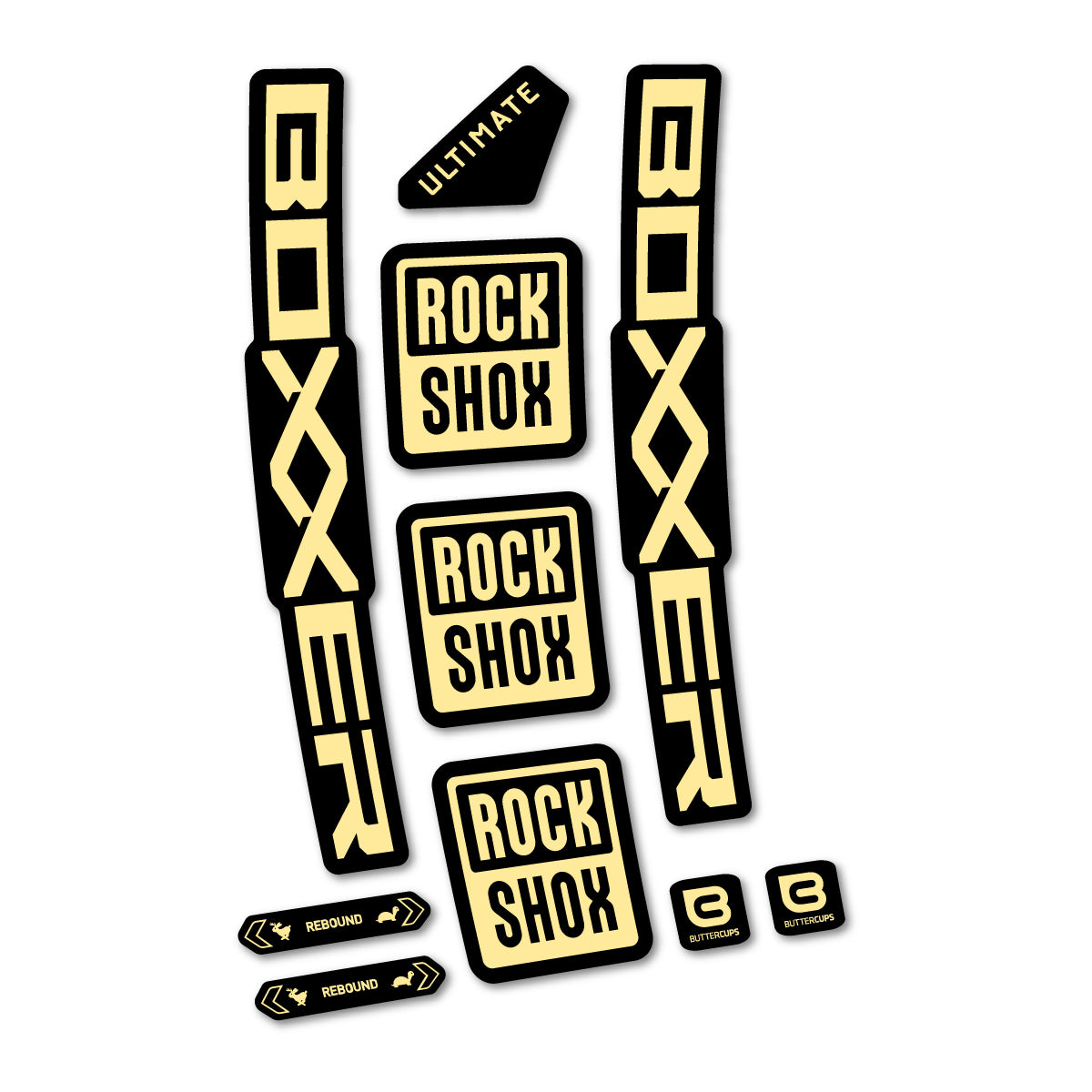 Stickers for RockShox Boxxer Ultimate 2027, Fork vinyl decals - Cream