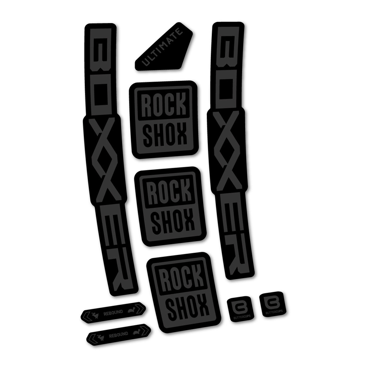 Stickers for RockShox Boxxer Ultimate 2027, Fork vinyl decals - Very Dark Grey