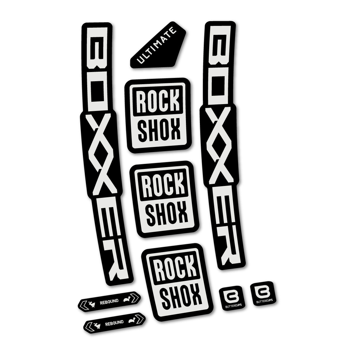 Stickers for RockShox Boxxer Ultimate 2027, Fork vinyl decals - Pearl Grey