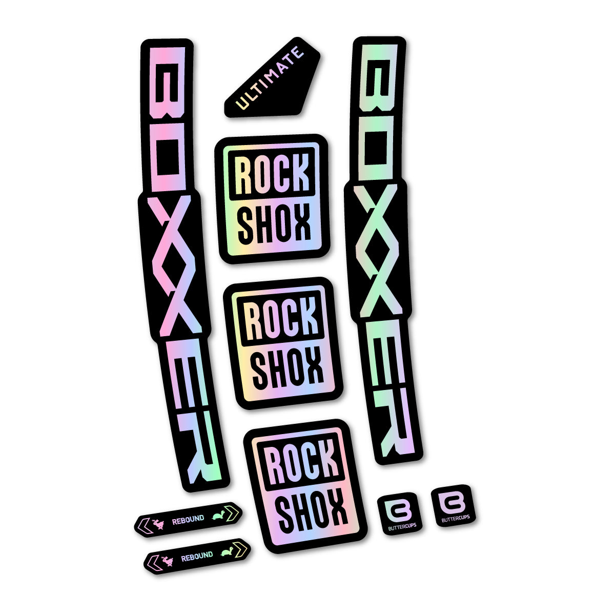 Stickers for RockShox Boxxer Ultimate 2027, Fork vinyl decals - Hollographic