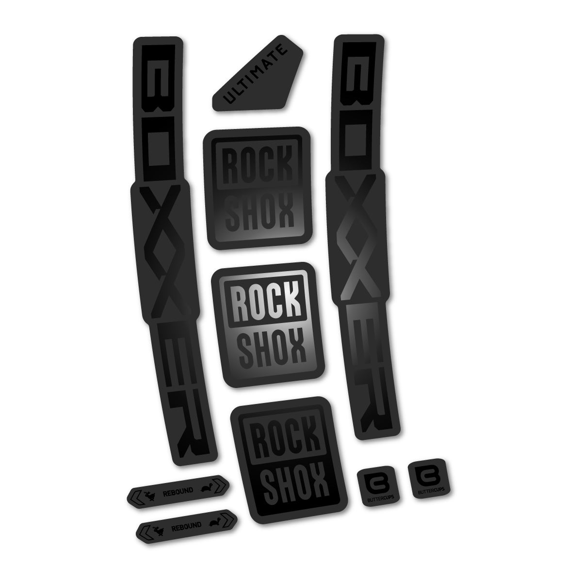 Stickers for RockShox Boxxer Ultimate 2027, Fork vinyl decals - Black