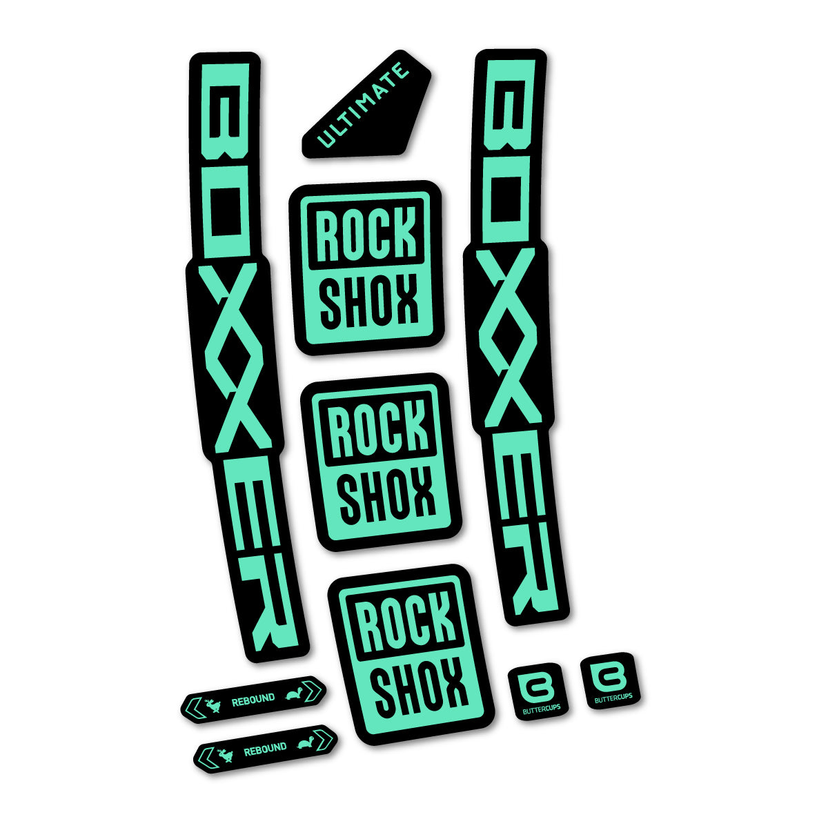 Stickers for RockShox Boxxer Ultimate 2027, Fork vinyl decals - Mint