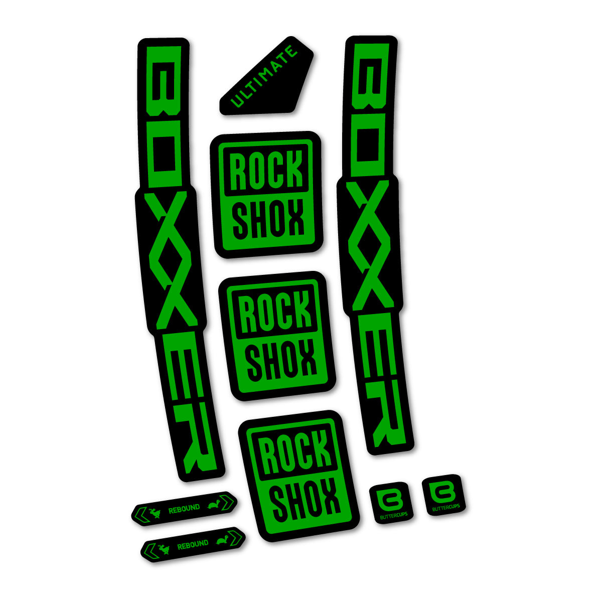 Stickers for RockShox Boxxer Ultimate 2027, Fork vinyl decals - Green