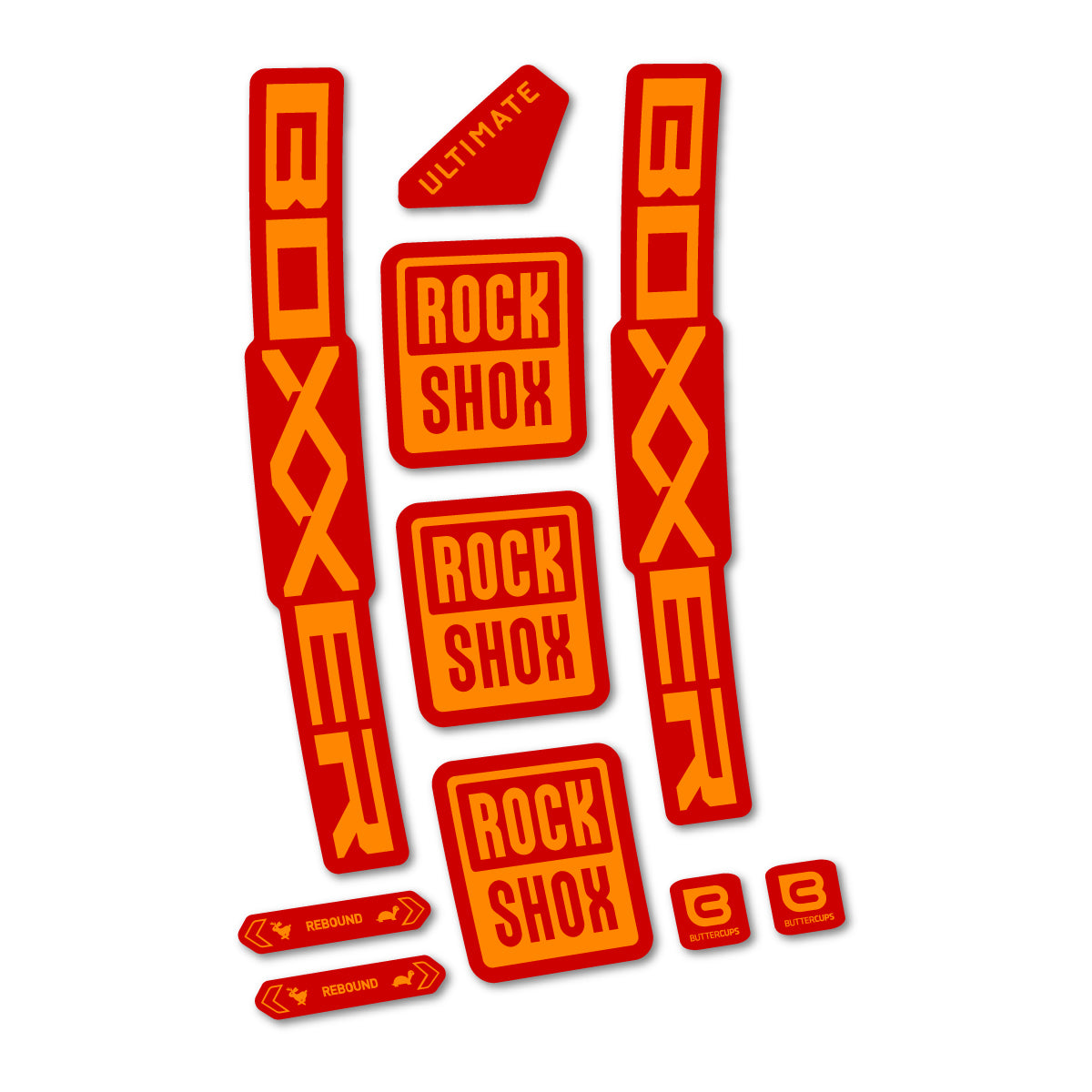 Stickers for RockShox Boxxer Ultimate Red 2027, Fork vinyl decals - Saffron Yellow