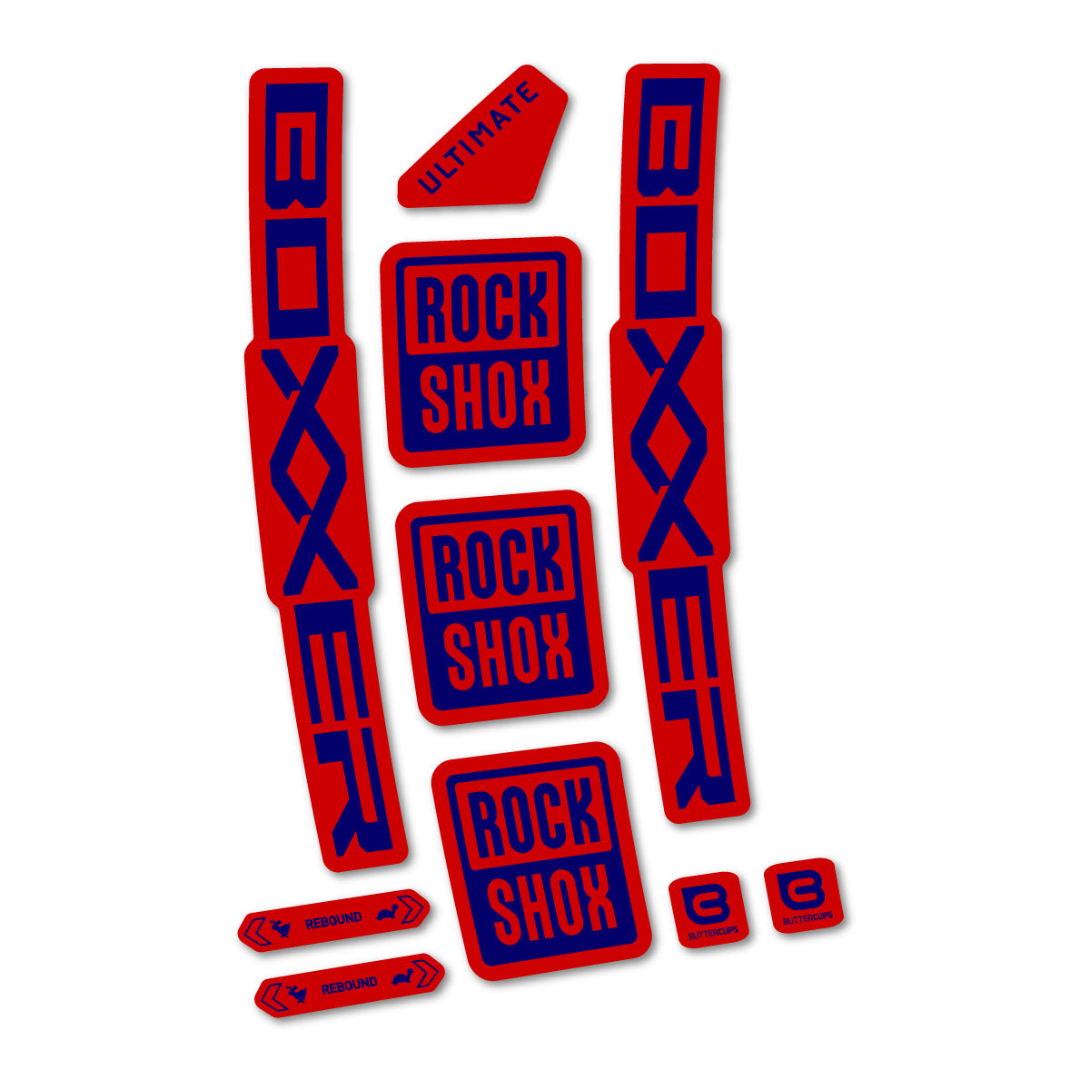 Stickers for RockShox Boxxer Ultimate Red 2027, Fork vinyl decals - Scandinavian Blue